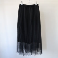 画像をギャラリービューアに読み込む, black lace pleats skirt
